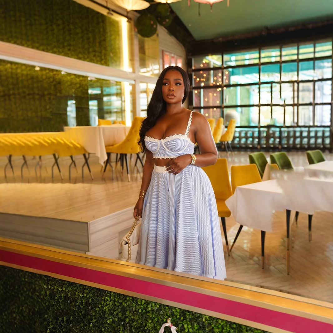 Women's Suspender Skirt Suit