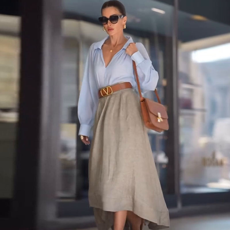 New Fashion Pure Color Skirt