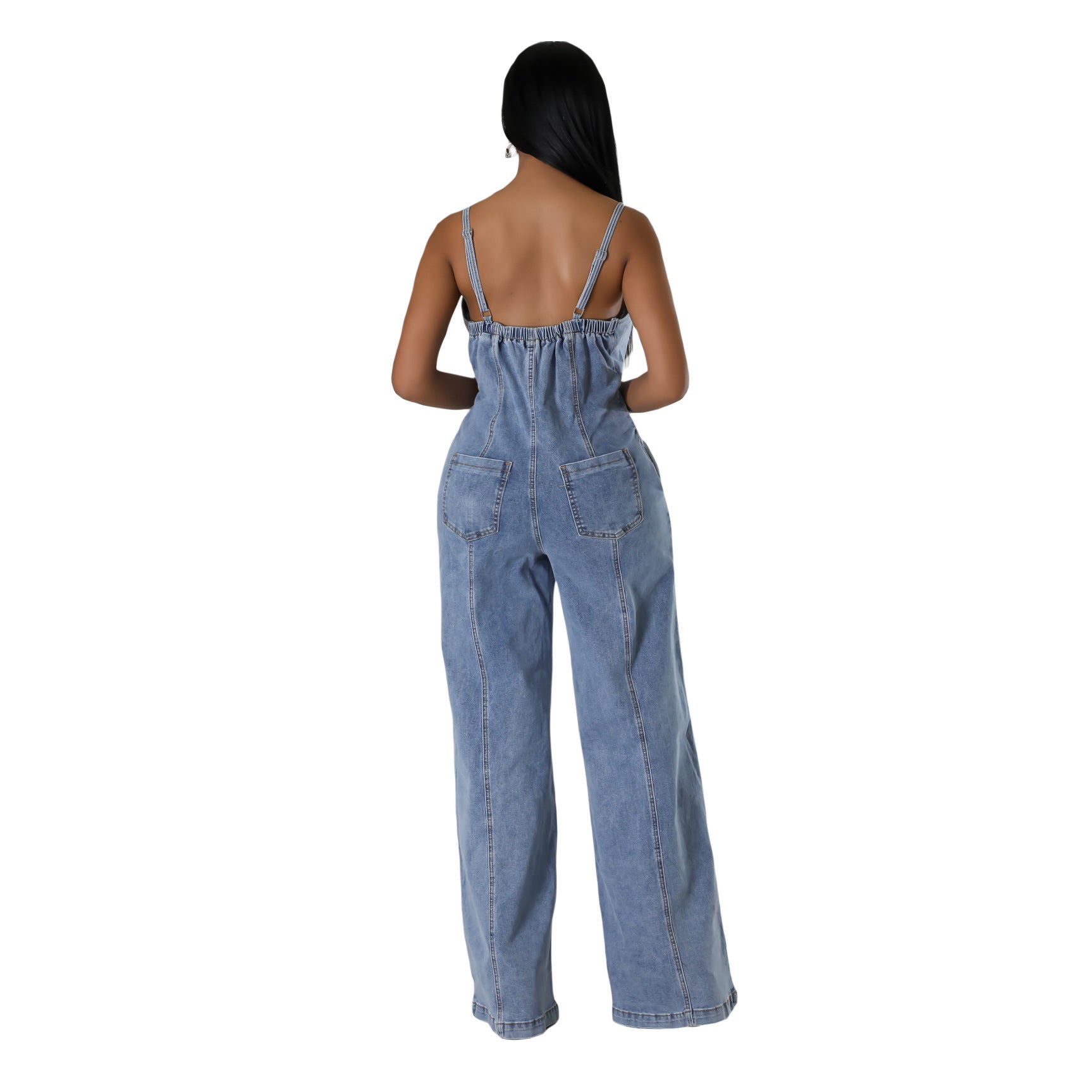 Fashion Suspenders Denim Jumpsuit