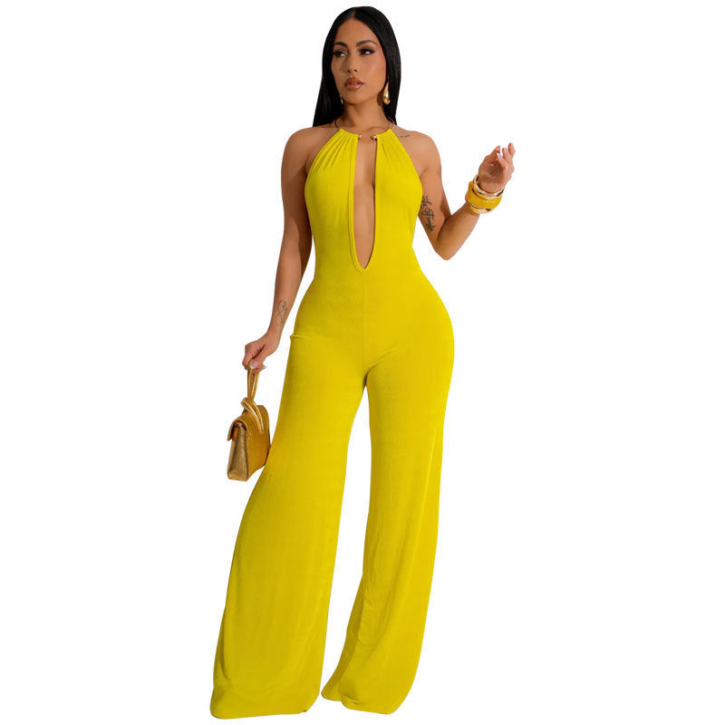 Solid Color Sexy Women's Jumpsuit