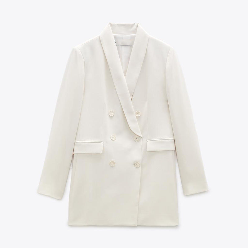 Double-Breasted Solid Women's Jacket