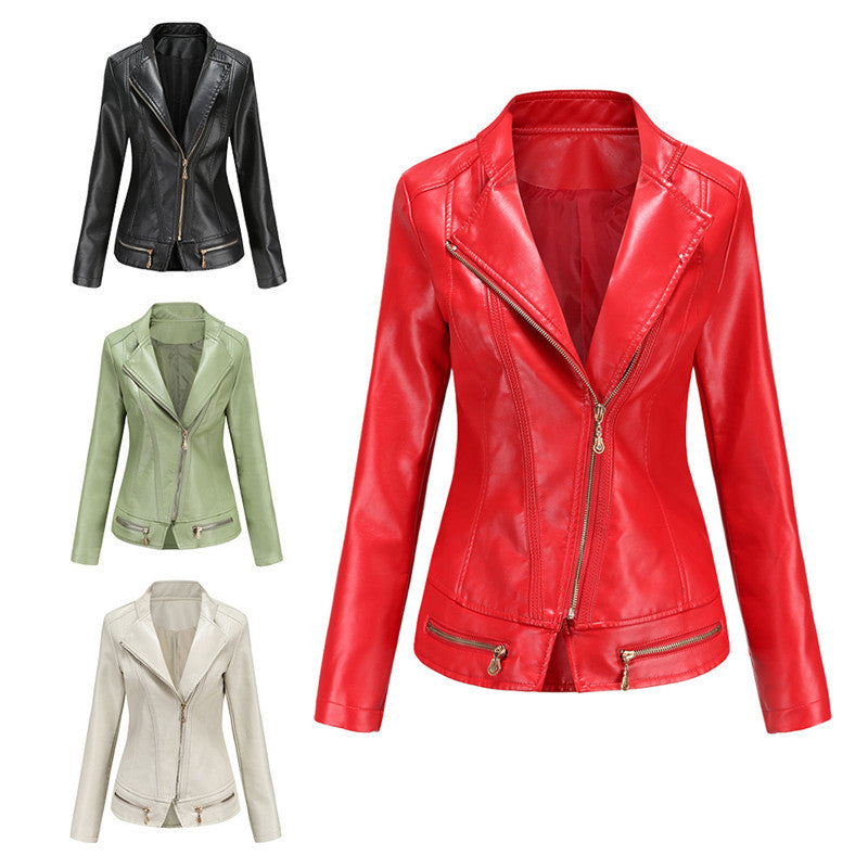 PU Leather Women's Spring Jacket