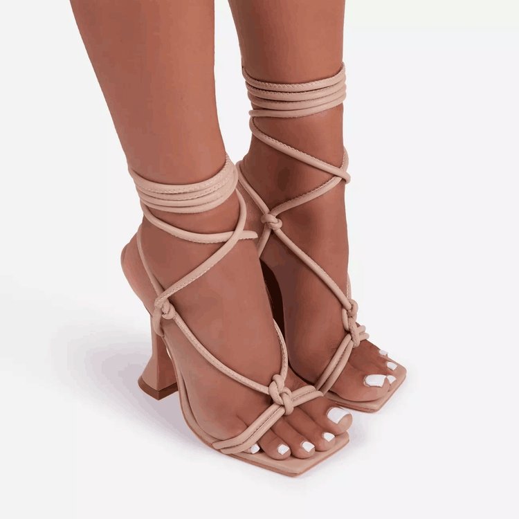 Lace Up High Heel Shoes