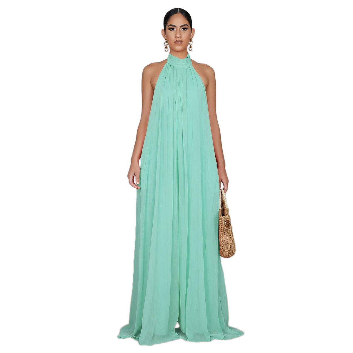 Backless Loose Chiffon Women's Jumpsuit