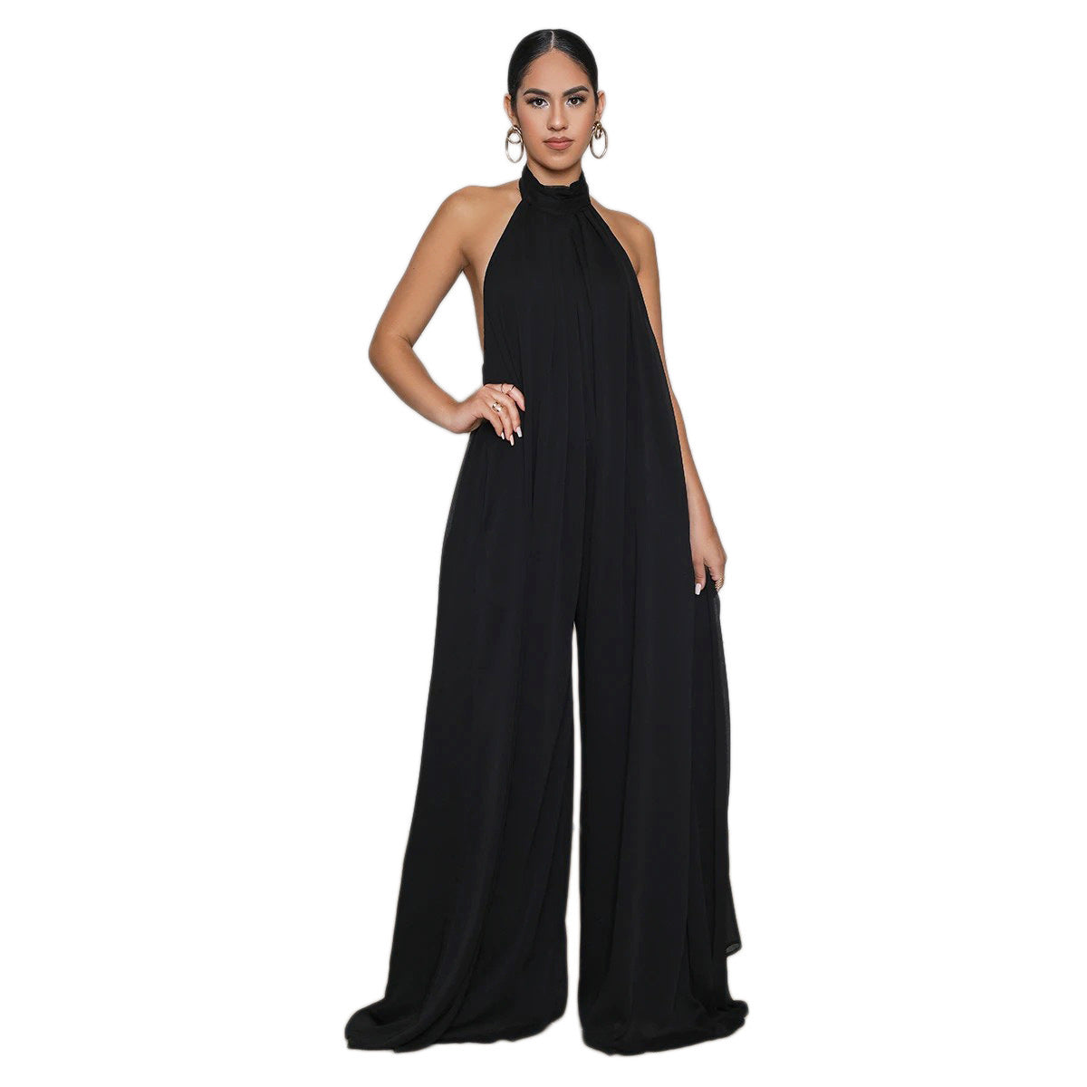 Backless Loose Chiffon Women's Jumpsuit