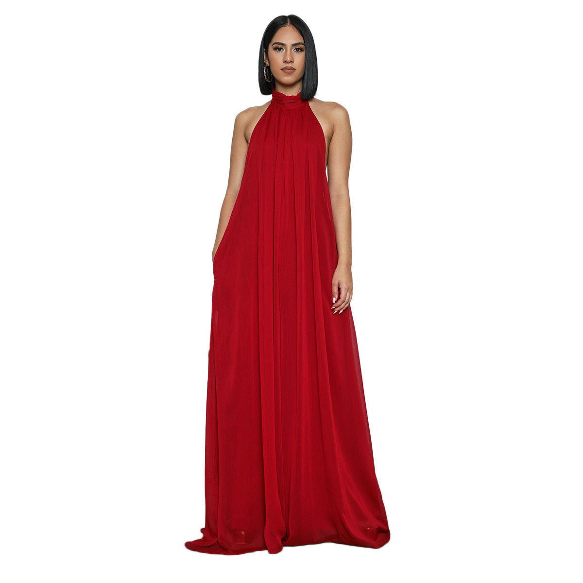 Backless Loose Chiffon Women's Jumpsuit