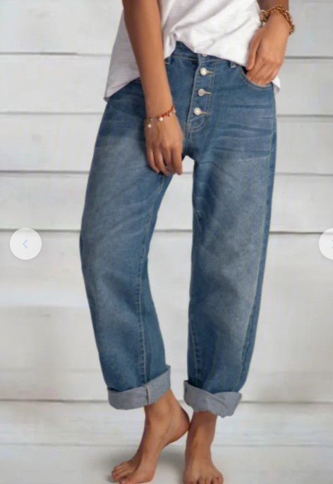 Beaded Straight-Leg Jeans