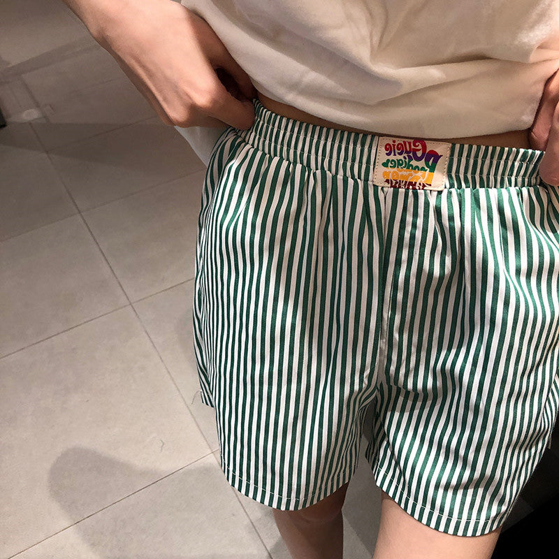 High-Waist Plaid Wide-Leg Shorts