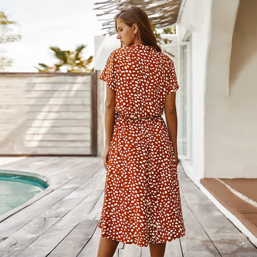 Shirt Collar Short Dress