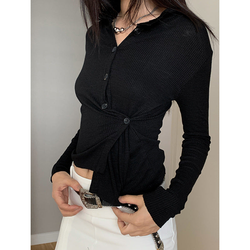 Casual Asymmetrical Button-Up Top