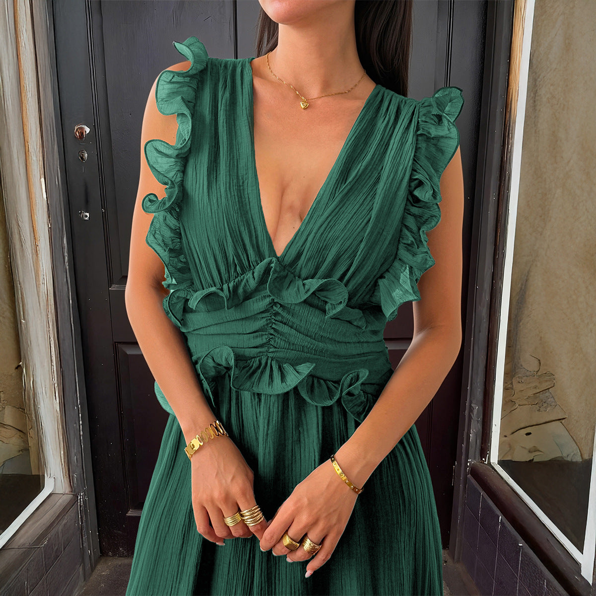 Elegant Style Suspender Dress Women