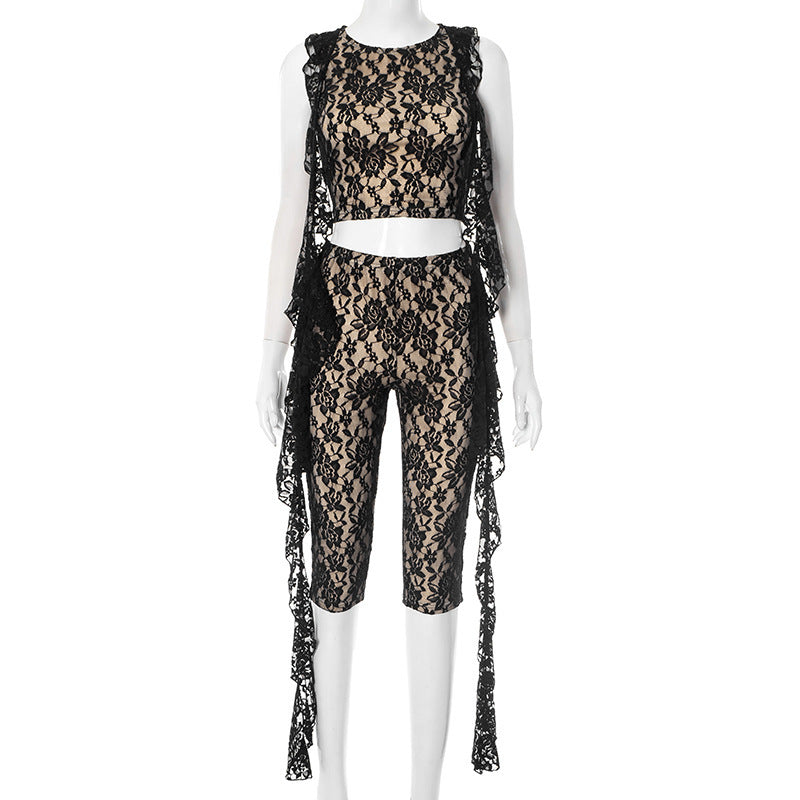 Lace Sleeveless Two-Piece Set