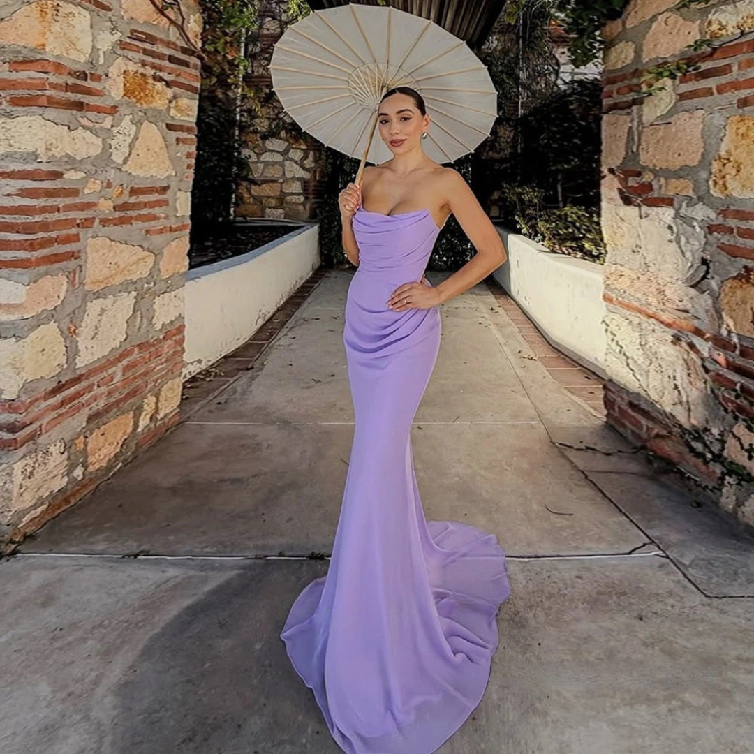 Purple Mermaid Evening Gown