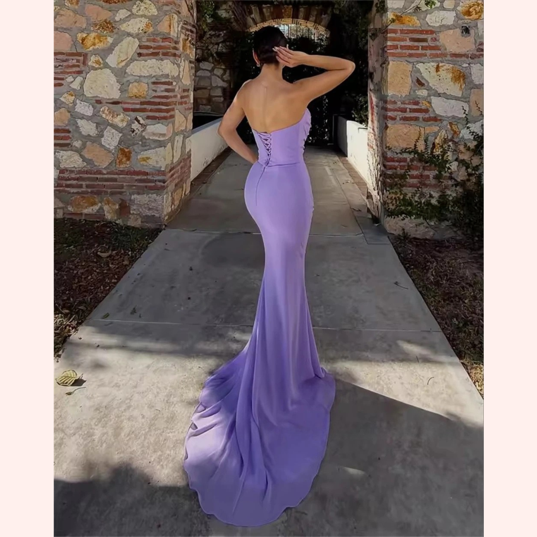 Purple Mermaid Evening Gown