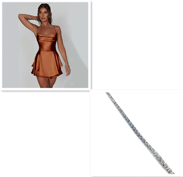 Sexy Satin Suspender Dress