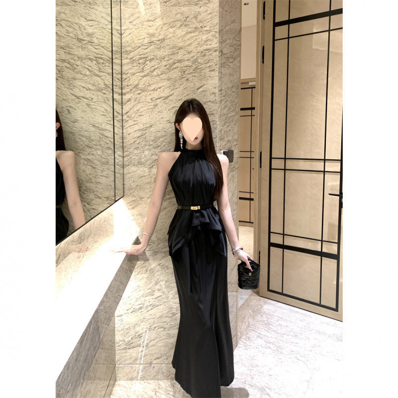 Halter Satin Women's Two-Piece Set