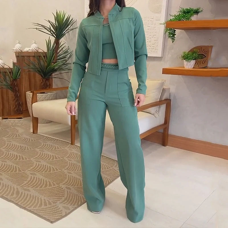 Solid Color Elegant Outfit Women