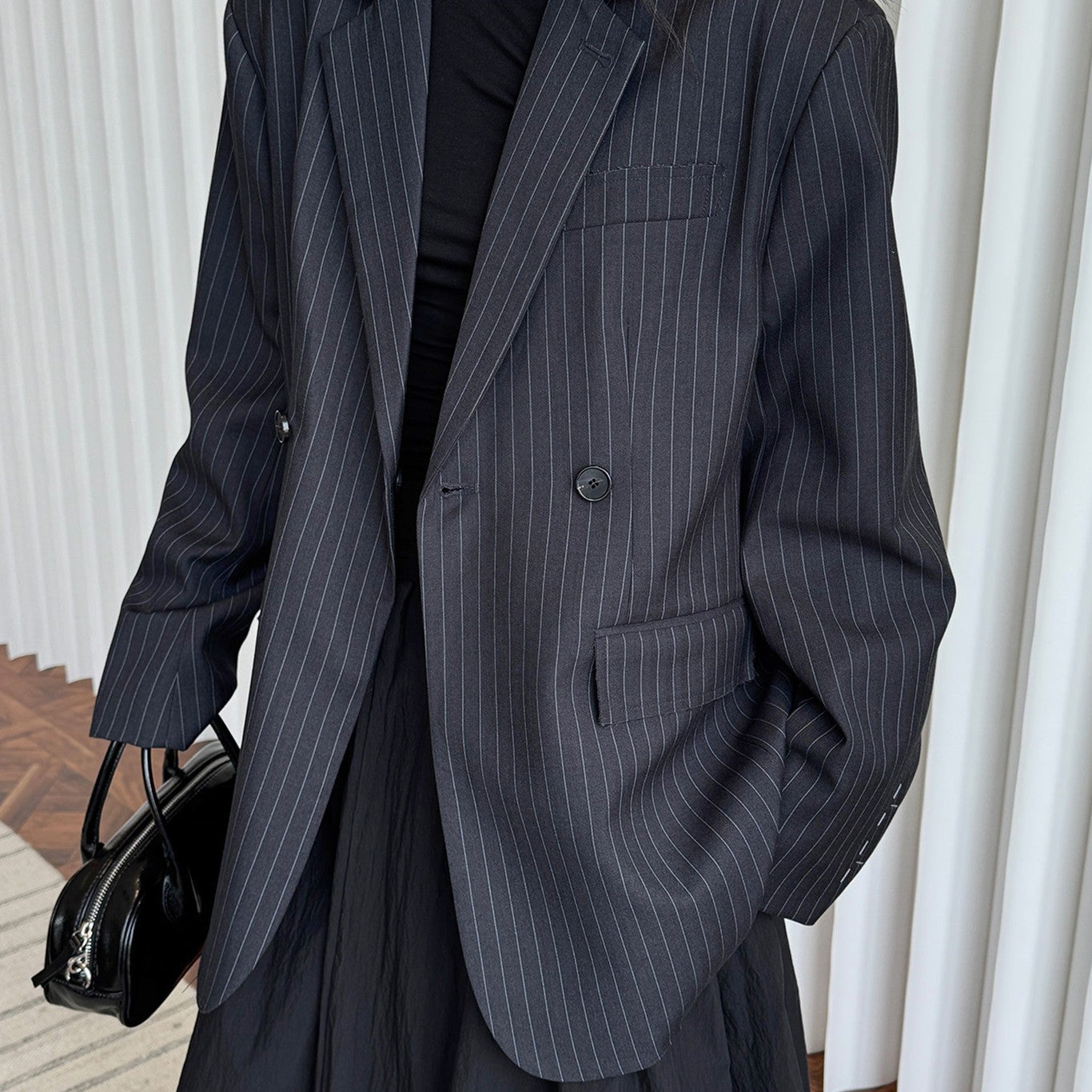 Casual Striped Suit Coat
