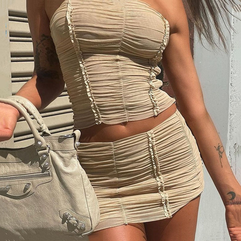 Women Fashion Mesh Skirt Outfit
