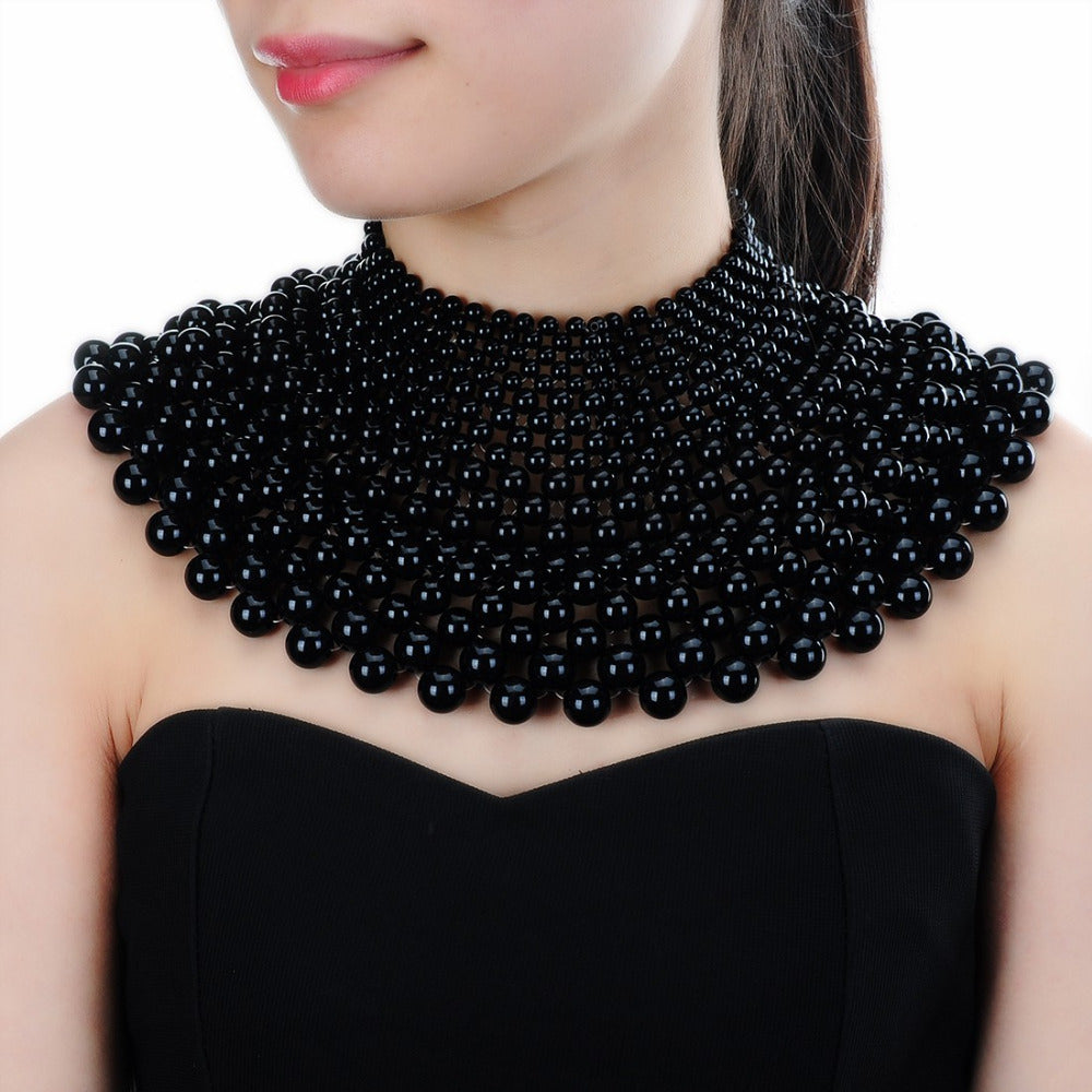Women Maxi Pearl Choker Necklace
