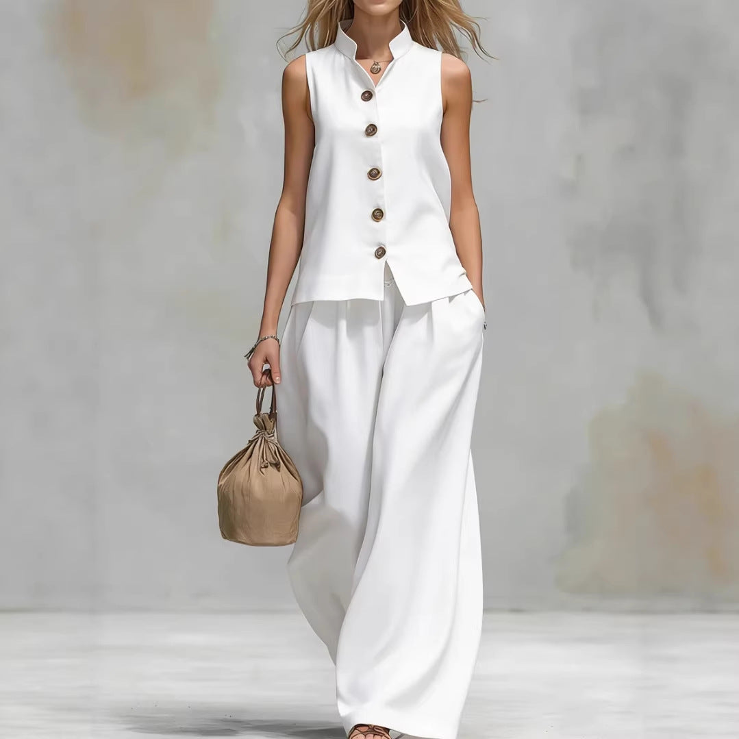 Sleeveless Vest Pants Summer Set