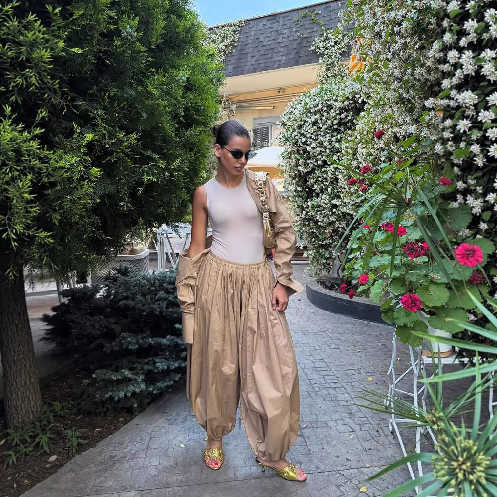 Loose Short Midriff Three-Piece Set