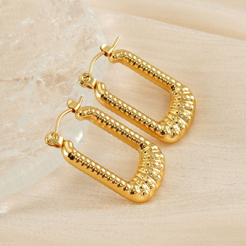 Women Titanium Steel Hoop Earrings