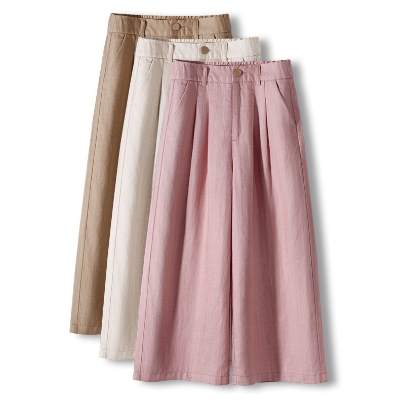 Lightweight Casual Wide-Leg Pants