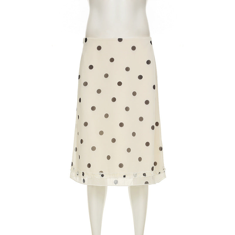 Elegante falda francesa de lunares.