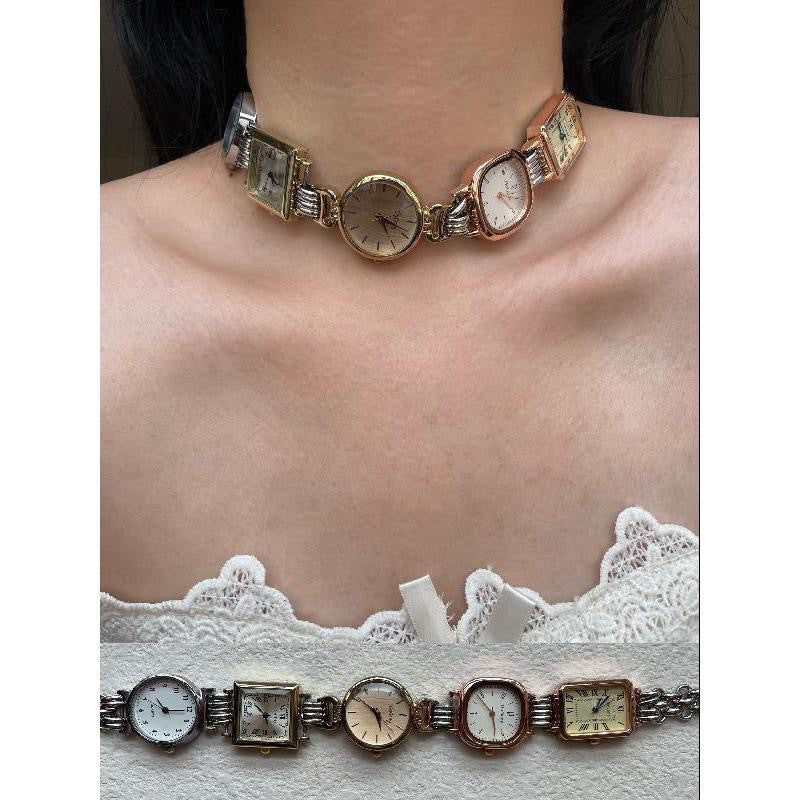 Trendy Patchwork Watch Choker Necklace