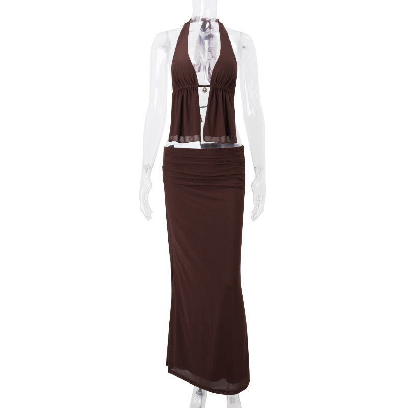 Halter Cut-Out Two-Piece Set