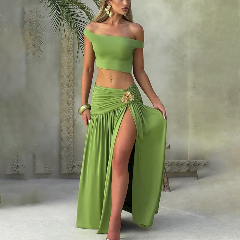 Sexy Slim Slit Skirt Set