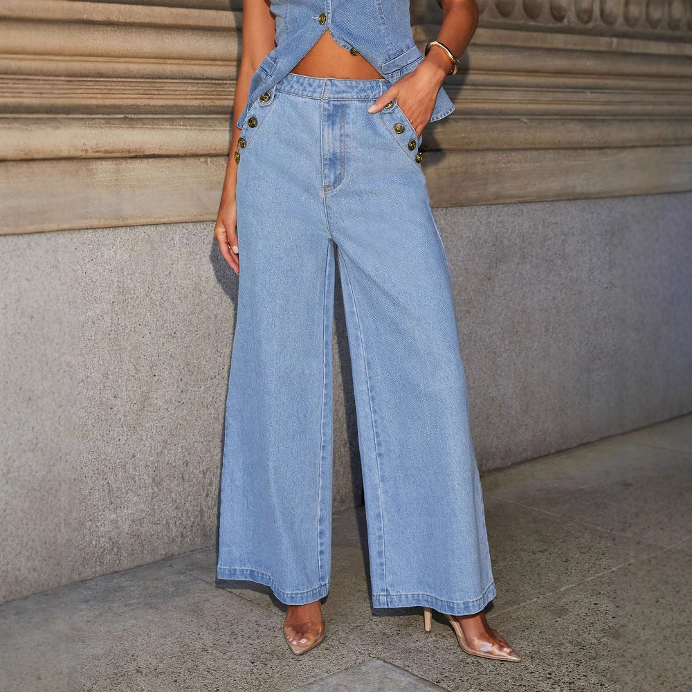 Fashion Wide Leg Denim Outfit