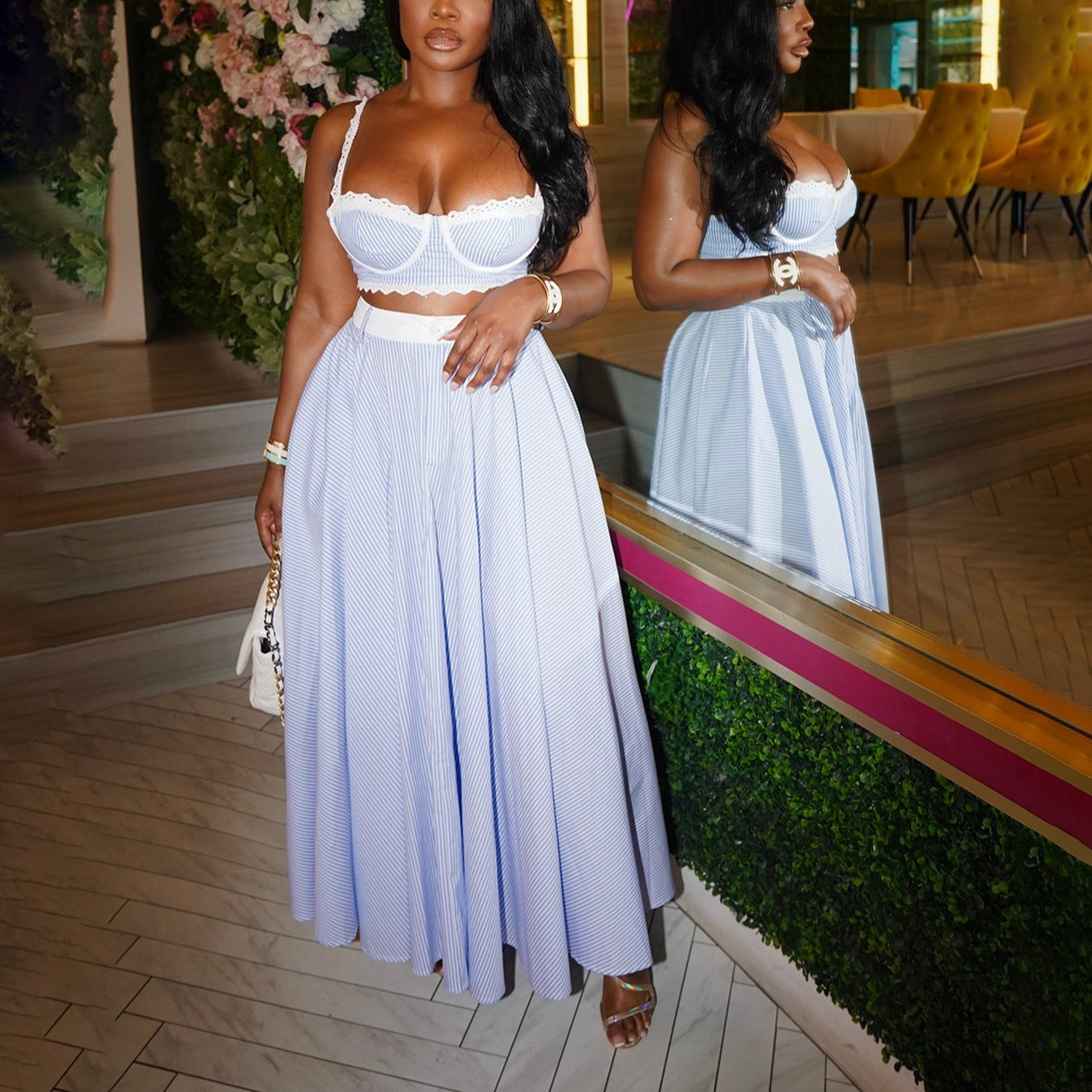 Women's Suspender Skirt Suit