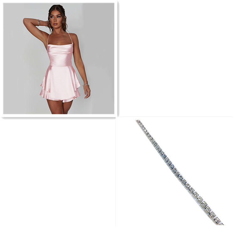 Sexy Satin Suspender Dress