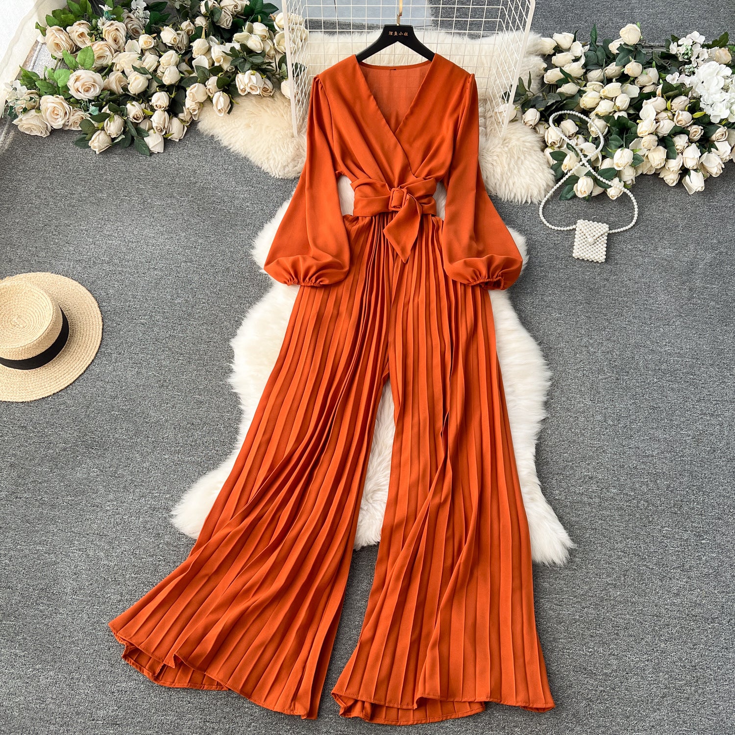 Puff Sleeve Women's Fashion Jumpsuit