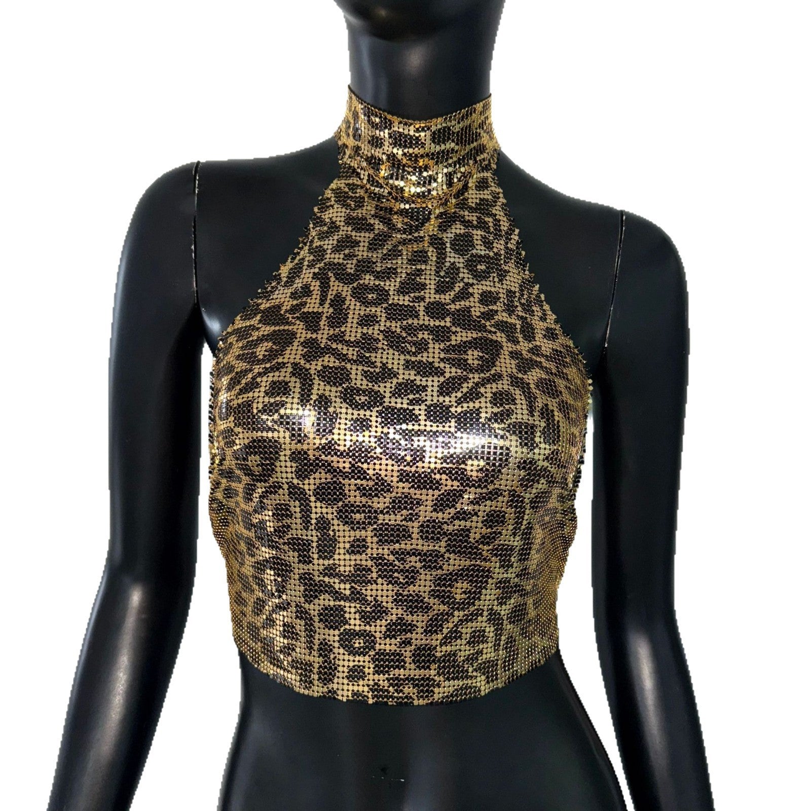 Leopard Halter Sequin Sling Women
