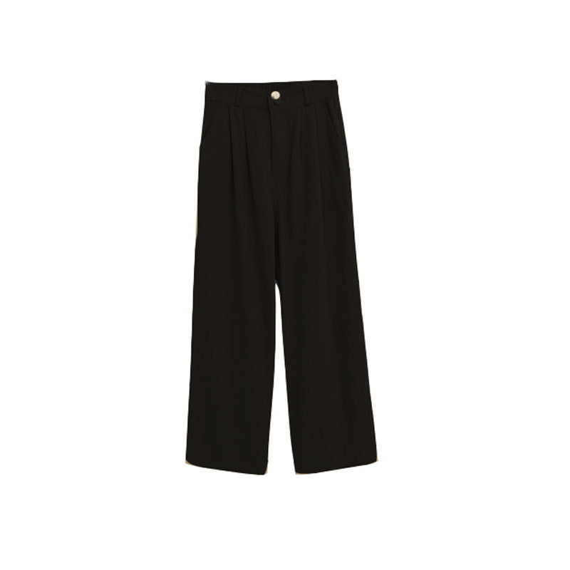 French High-Waist Slim Pants