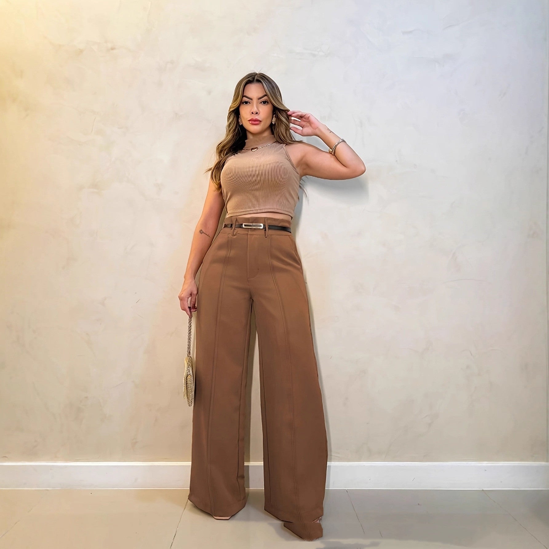 Trendy Straight-Leg Mopping Trousers