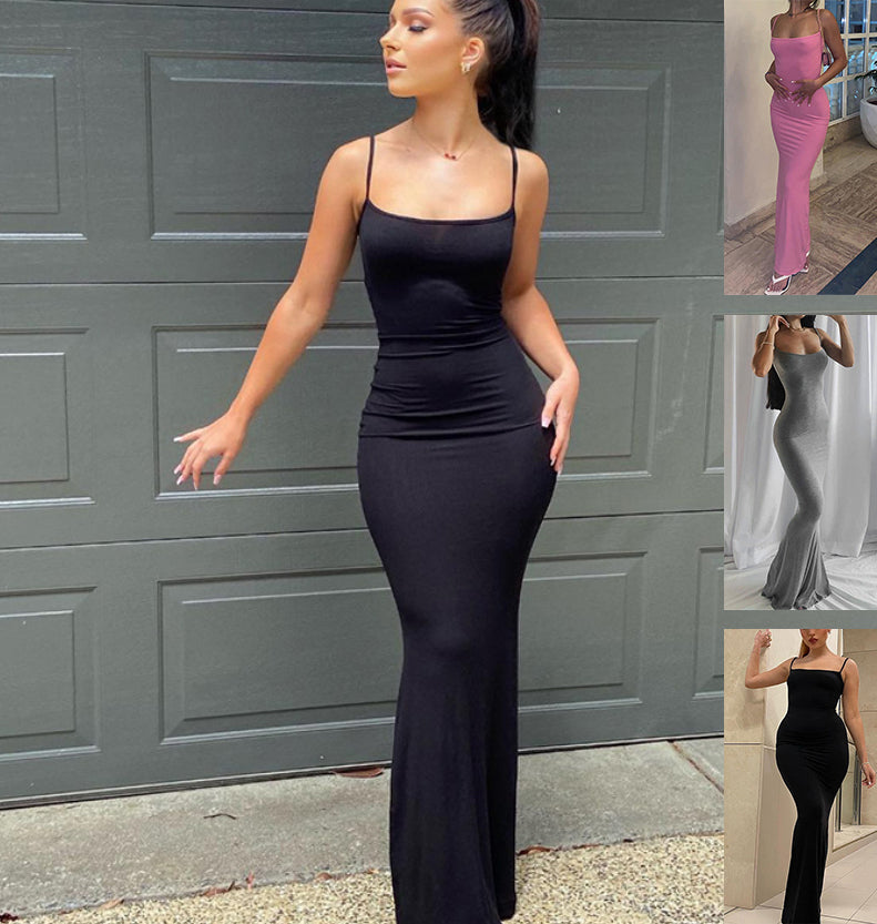 Spaghetti Strap Bodycon Maxi Dress