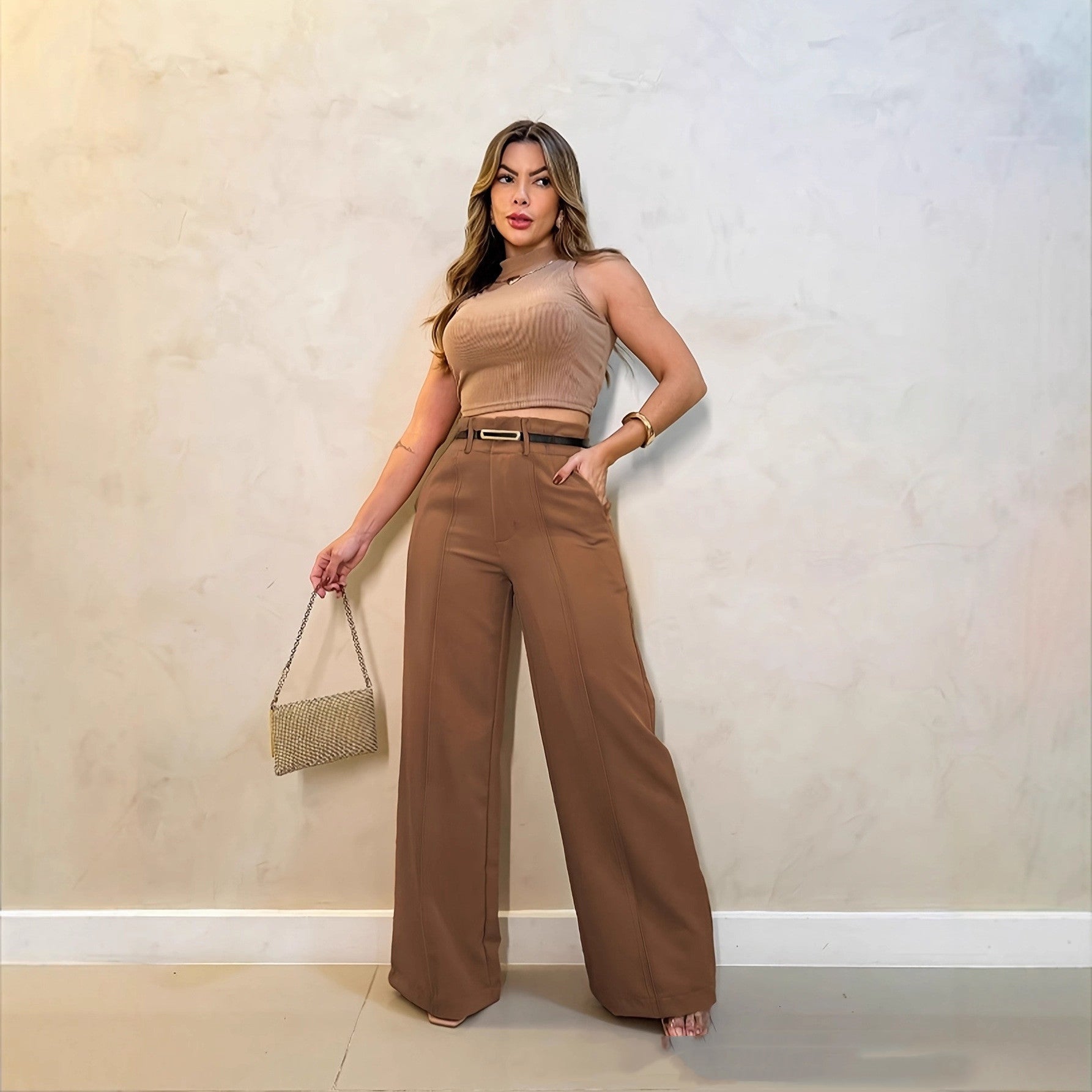 Trendy Straight-Leg Mopping Trousers