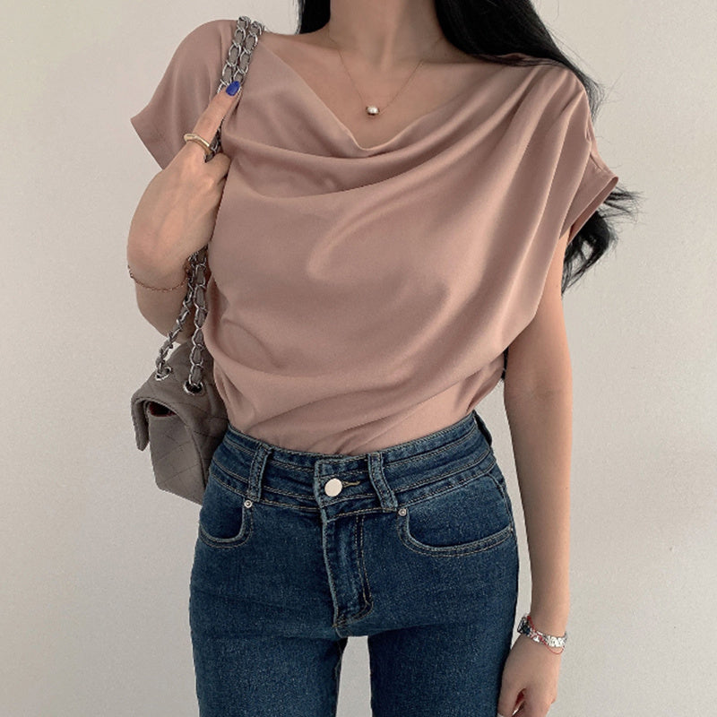 Off-Shoulder Loose Short-Sleeve Top