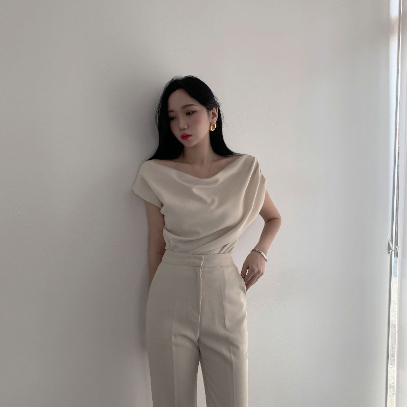 Off-Shoulder Loose Short-Sleeve Top