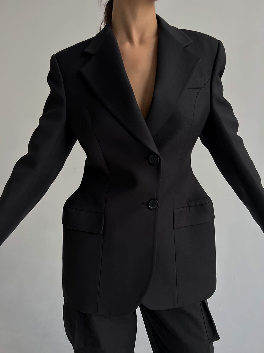 V-Neck Slim Women's Suit Jacket