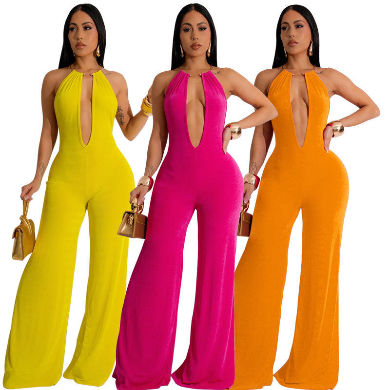Solid Color Sexy Women's Jumpsuit