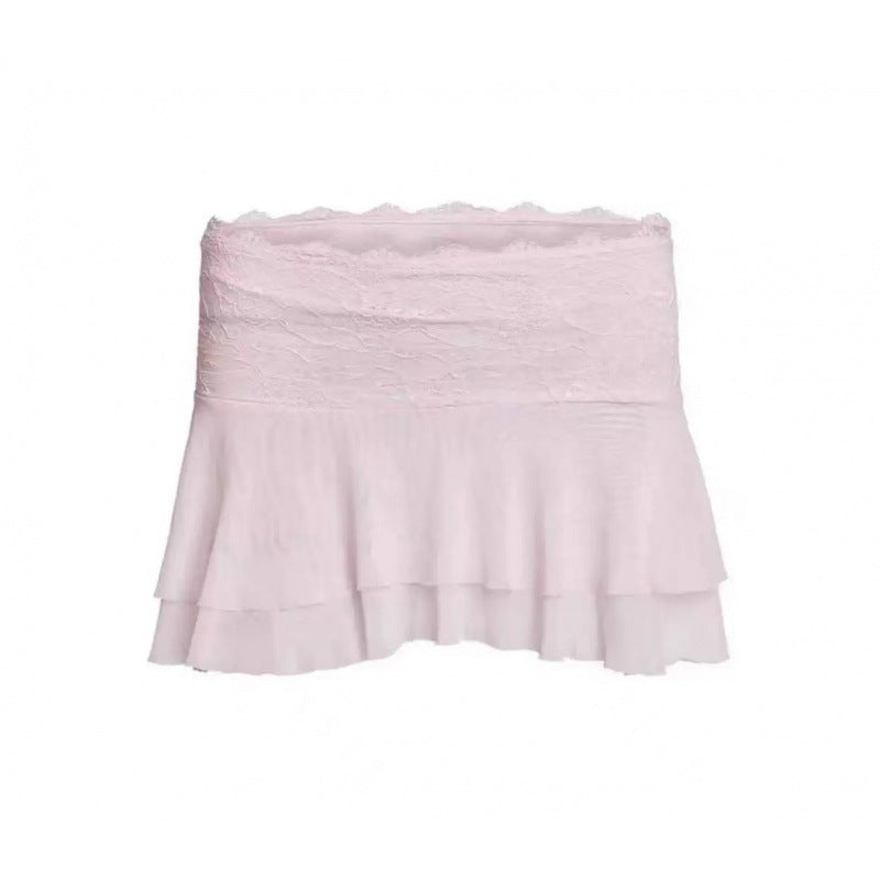 Lace Tube Top Skirt Set