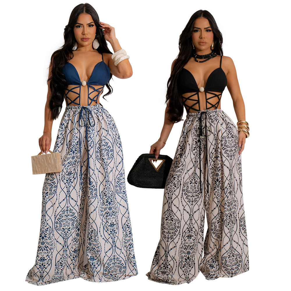 Sexy Lace-Up Strap Women's Jumpsuit