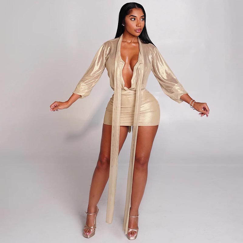 Transparent Tied Sheath Two-Piece