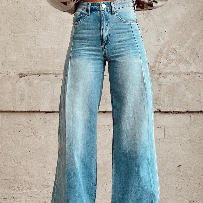 Wide-Leg Thermal Jeans