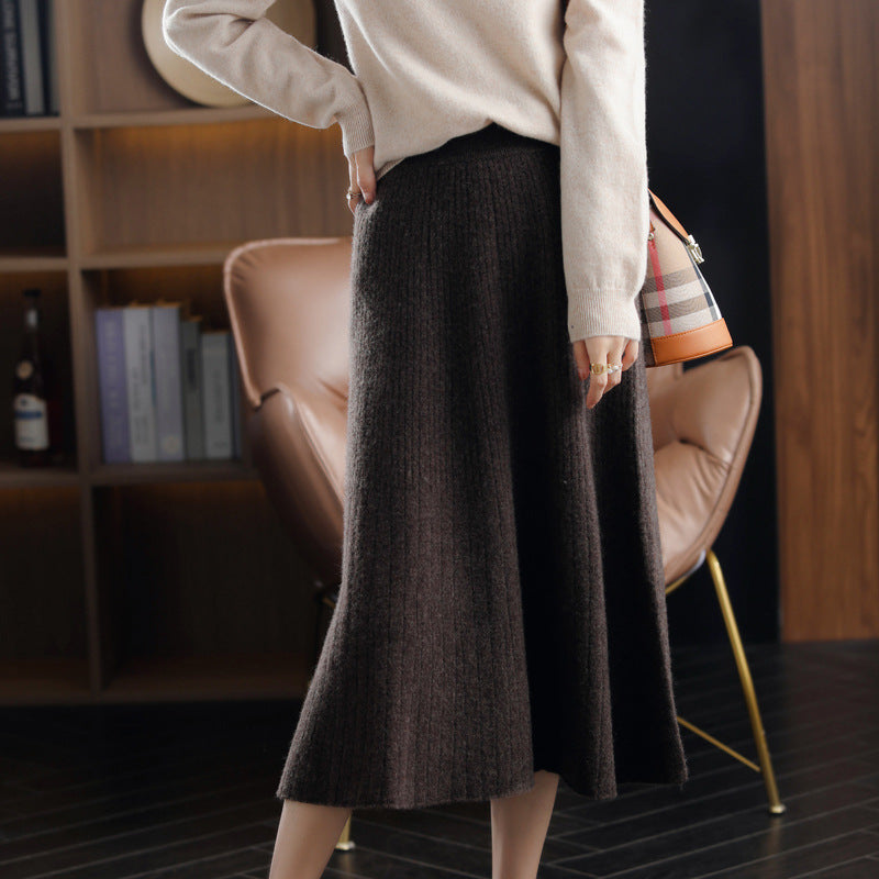 Knit Cashmere Pleated Skirt